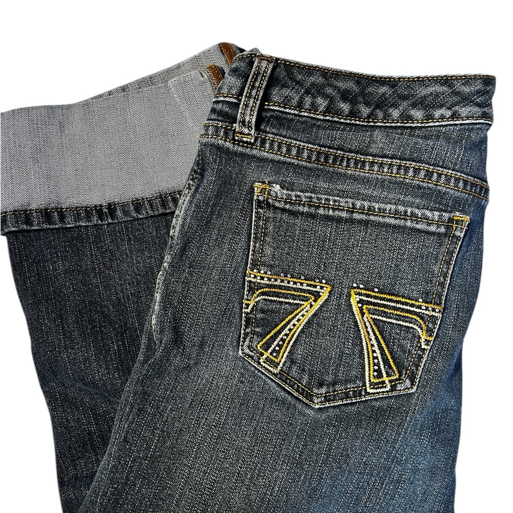 Seven7 women’s cropDenim Jeans with Yellow accents